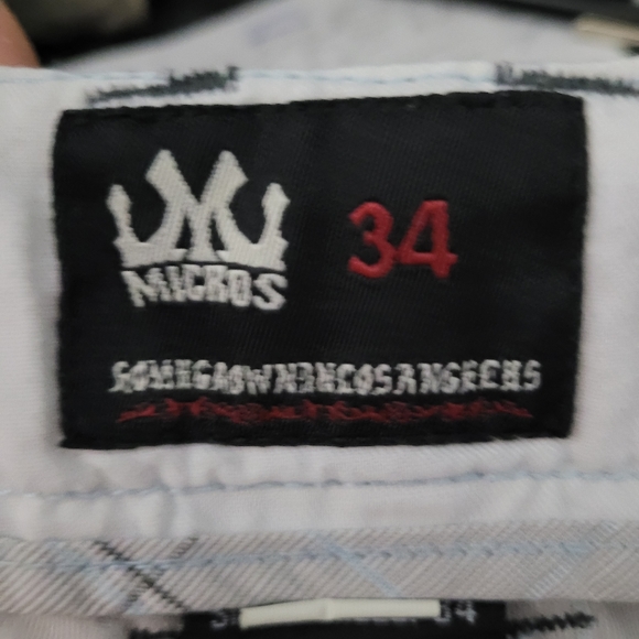 MICROS | plaid button pocket embroidered flat front shorts - Picture 7 of 8